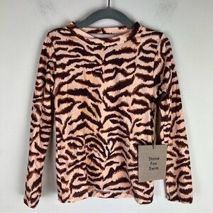 Stone Fox Swim | Animal Print Swim Rash Guard Long Sleeve Top | 4